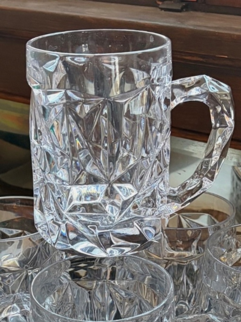 1 available - NWOT Tiffany & Co Rock Crystal Beer Beverage Mug! 16 oz 5"H